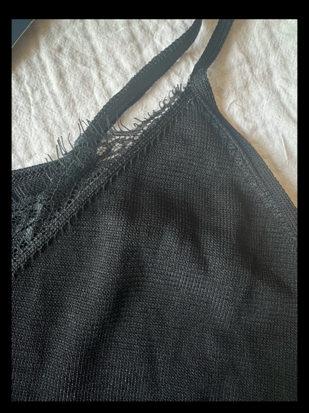 Zara Black Lace-Trim Knit Cami Maxi Dress - Picture 11 of 15